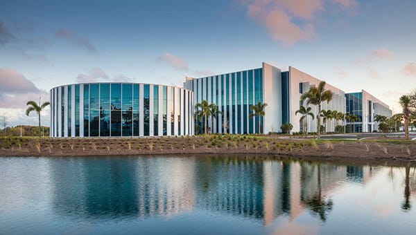 Exterior of the BayCare Health System main office in Clearwater, Florida.