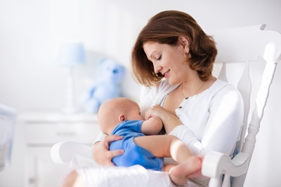 Mom nursing her baby