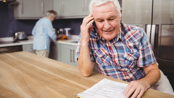 man on phone talking about a bill