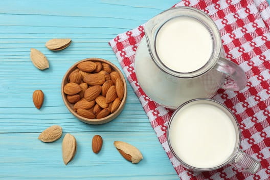 glass pitch of almond milk