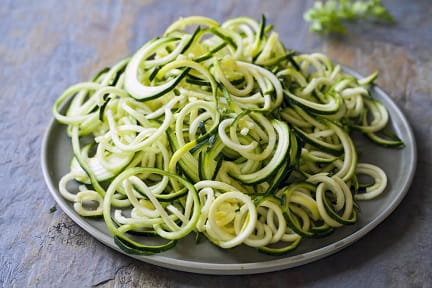 Plate of zucchini noodles