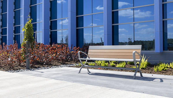 A bench at BayCare Hospital Wesley Chapel