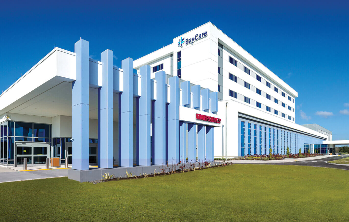 exterior ground level view of baycare hospital wesley chapel