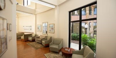 Lobby interior at BayCare Alliant Hospital Lobby interior at BayCare Alliant Hospital.