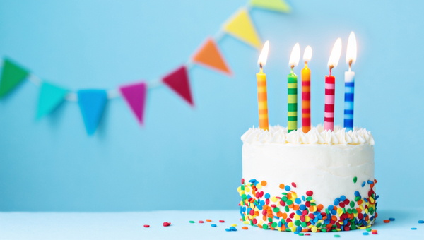 birthday cake with candles