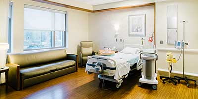 Beautiful private mom and new baby rooms.