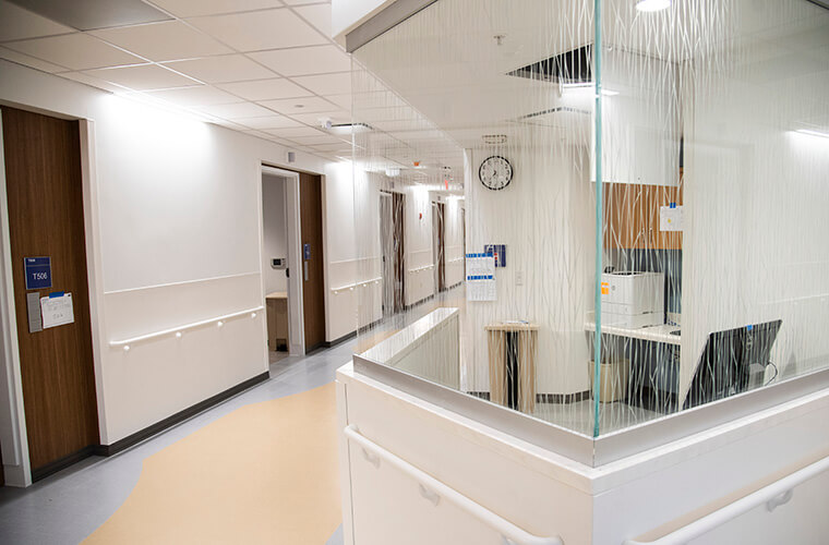 Nursing work station in new SJH tower