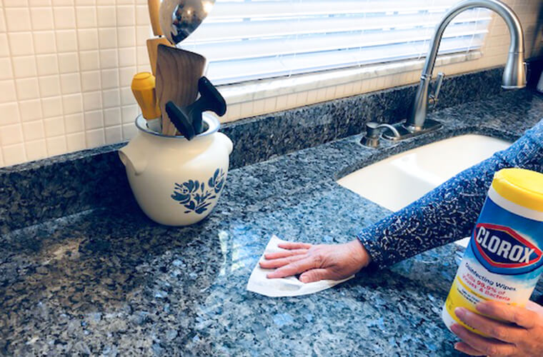 Cleaning counter tops