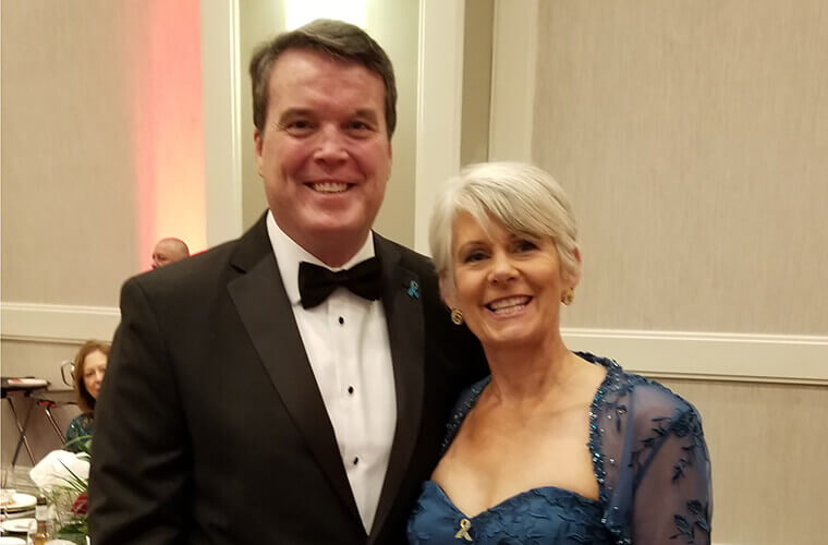 O’Farrell and his wife Louise before his health scare 