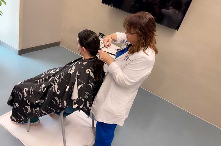 Oncology Team Members Make the Cut to Donate for Children Suffering Hair Loss 