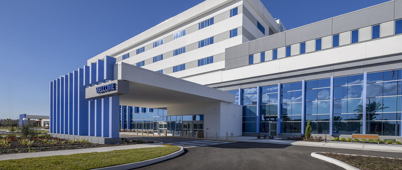 An exterior photo of BayCare Hospital Wesley Chapel