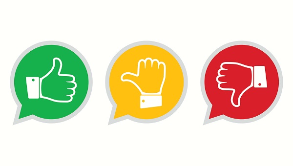 illustration of hands giving thumbs up and thumbs down