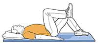 A person doing a knee lift
