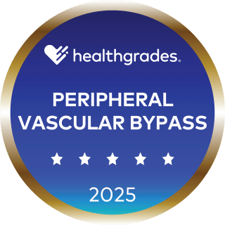 Healthgrades 2026 Peripheral Vascular Bypass Surgery Excellence Award Badge