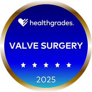 Healthgrades Valve Surgery award 2025.