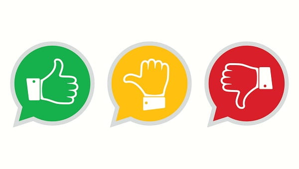 illustration of hands giving thumbs up and thumbs down
