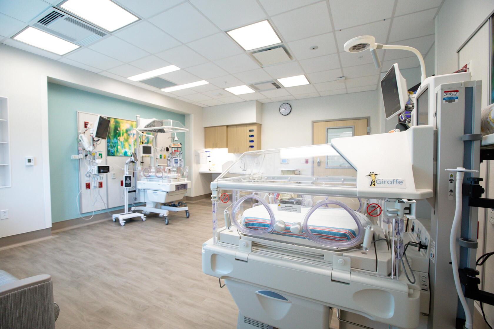 NICU room with 2 beds for twins, in the South Florida Baptist Hospital