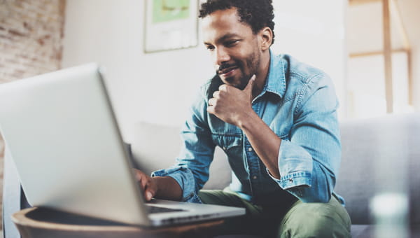 Adult male working on a computer