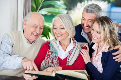 A senior couple spends time with their daughter and son-in-law.