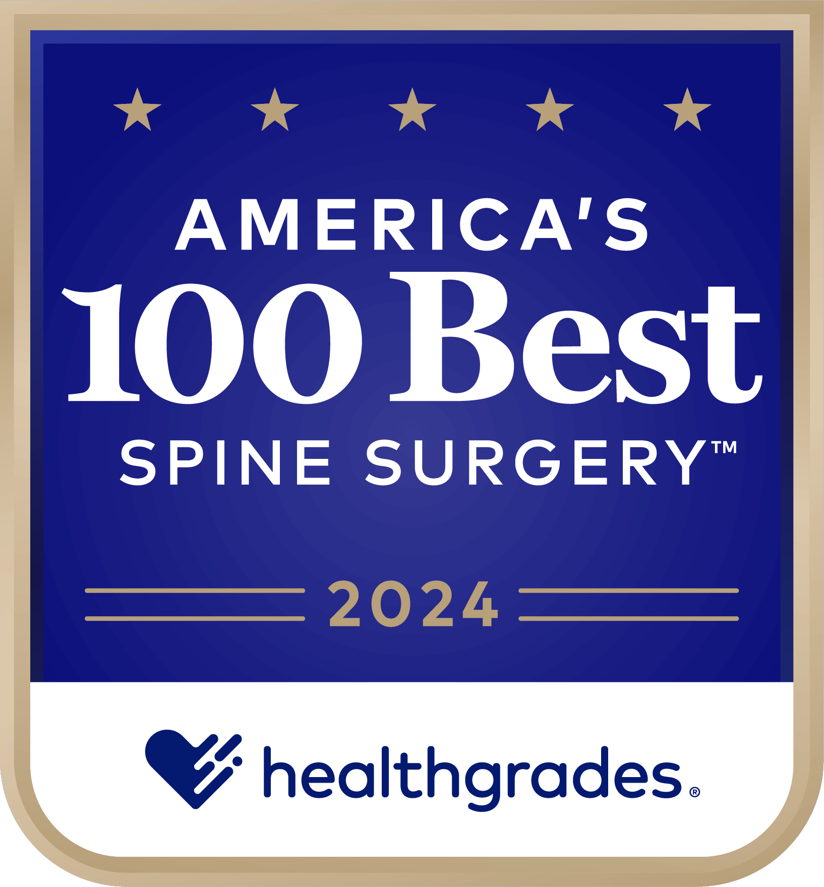 America's 100 Best Spine Surgery Award 2024 from Healthgrades