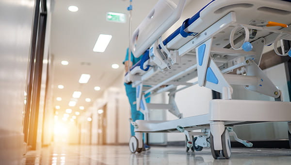Decorative image of a hospital bed