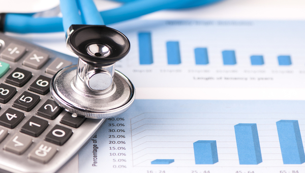 Stethoscope on a graphic charts