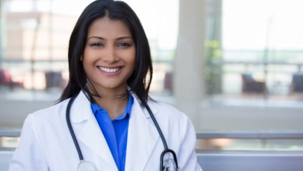 Photo of a smiling female doctor